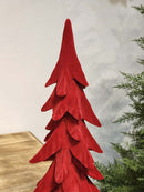 ÁRVORE RESINA VELUDO VERMELHA 44CM