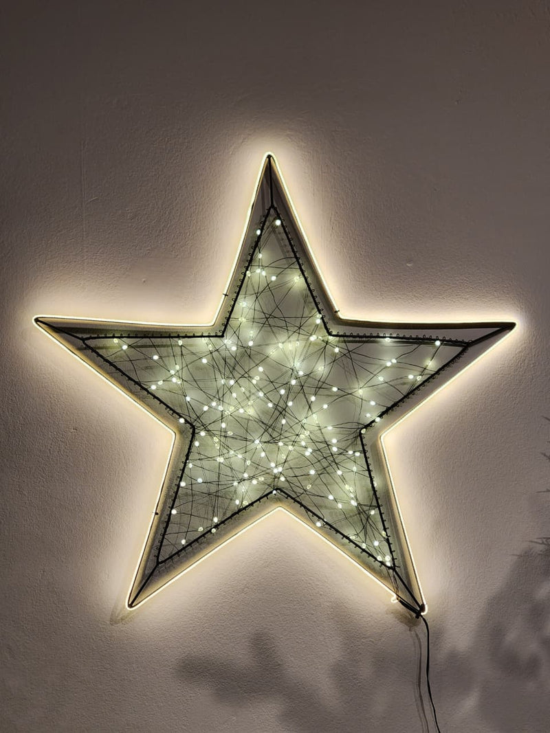 ESTRELA DECORATIVA COM LED WARM USO INTERNO E EXTERNO 60CM BIVOLT