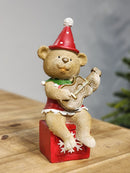 URSO EM RESINA MÚSICO COM VIOLÃO 20CM