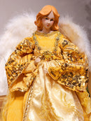 ANJA SOFIE COM VESTIDO DE TECIDO DOURADO CM