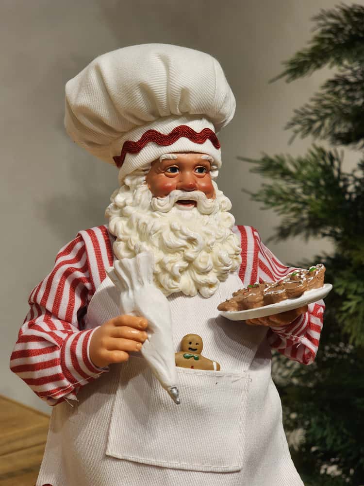 PAPAI NOEL COLECIONÁVEL COZINHEIRO 28CM
