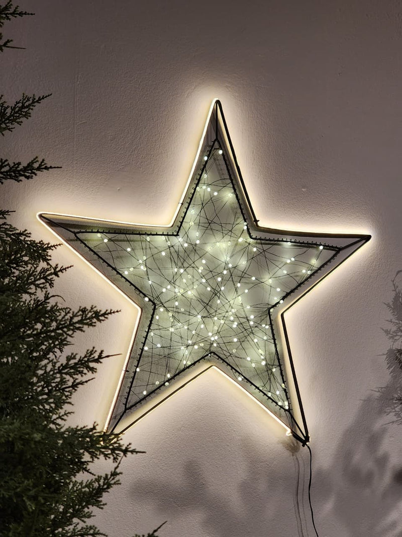 ESTRELA DECORATIVA COM LED WARM USO INTERNO E EXTERNO 60CM BIVOLT