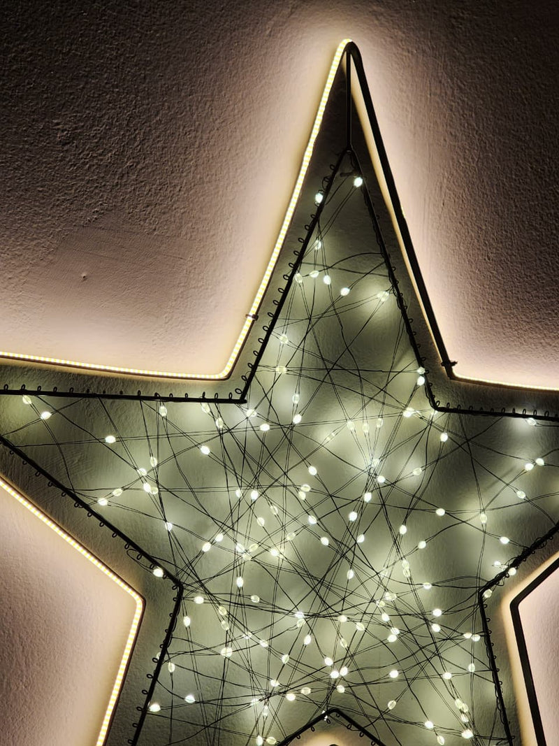 ESTRELA DECORATIVA COM LED WARM USO INTERNO E EXTERNO 60CM BIVOLT
