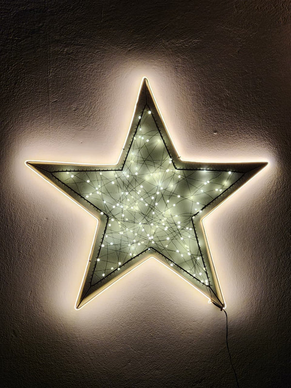 ESTRELA DECORATIVA COM LED WARM USO INTERNO E EXTERNO 60CM BIVOLT