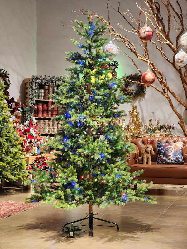 ÁRVORE PINHEIRO SUPER REALISTA DIAMOND 439 GALHOS COM 350 LEDS BICOLOR 1,80CM