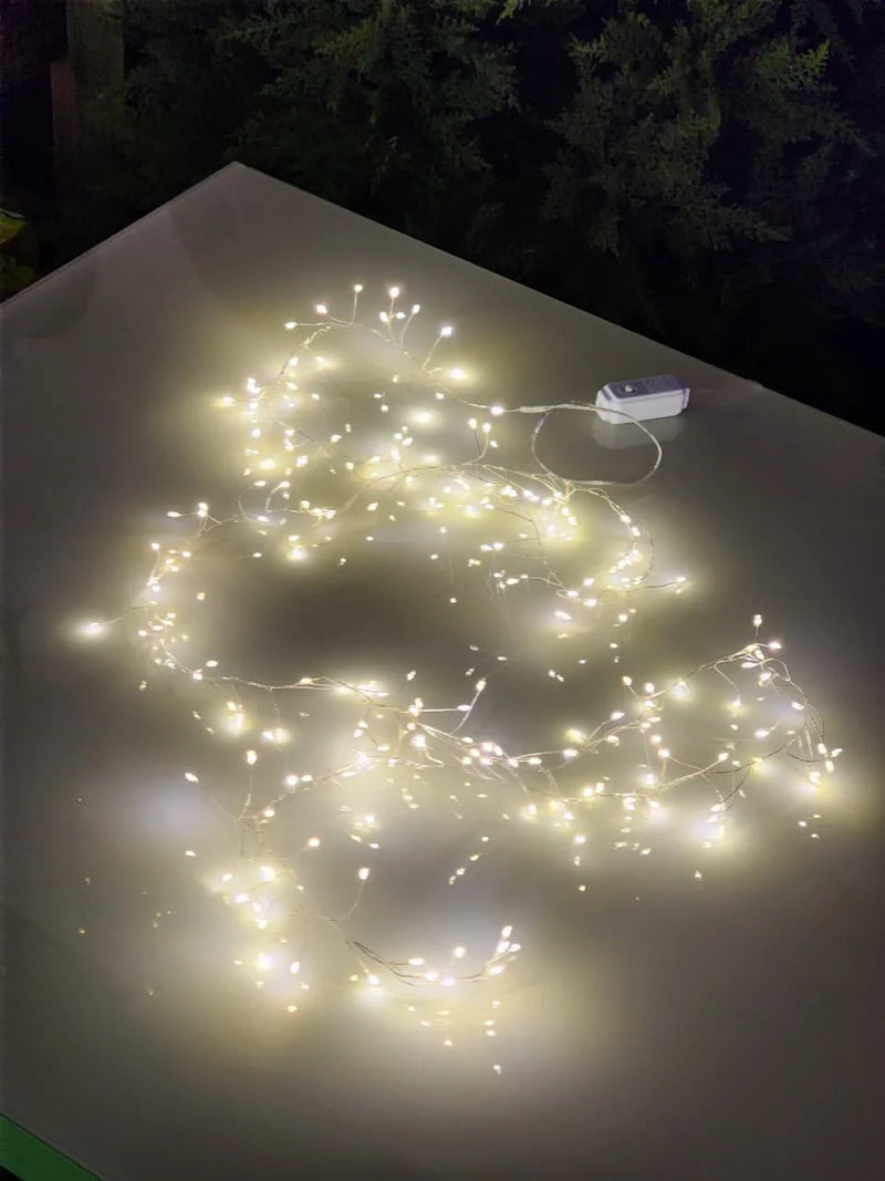 PISCA CLUSTER FESTÃO FIO DE FADA 200 LEDS 2 METROS WARM BIVOLT